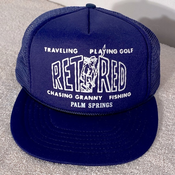 No Brand Other - Vintage Grandpa Retired Navy Blue Snap Back Trucker Hat